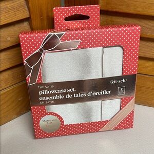 Kitsch Satin Pillowcase Set - Shimmery Silver Taupe